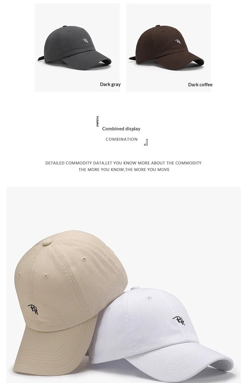 Soft Top Embroidered Letter Men's Breathable Sun Shading Baseball Cap For Outdoor Travel Duckbill Cap