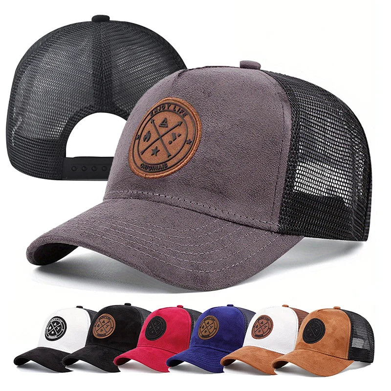 Summer Mesh Baseball Cap Women Men Enjoy Life Letter Patch Snapback Hat