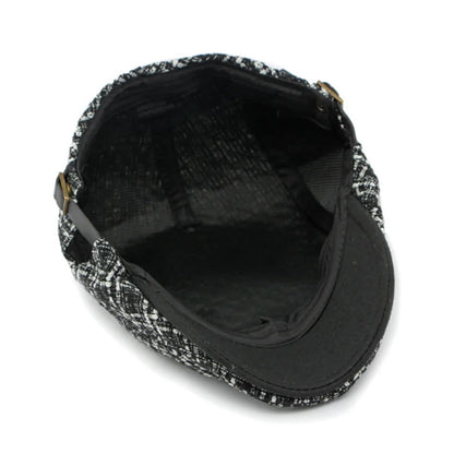 Autumn New Knit Plaid Baker Boy Cap Vintage British Retro Flat Ivy Beret