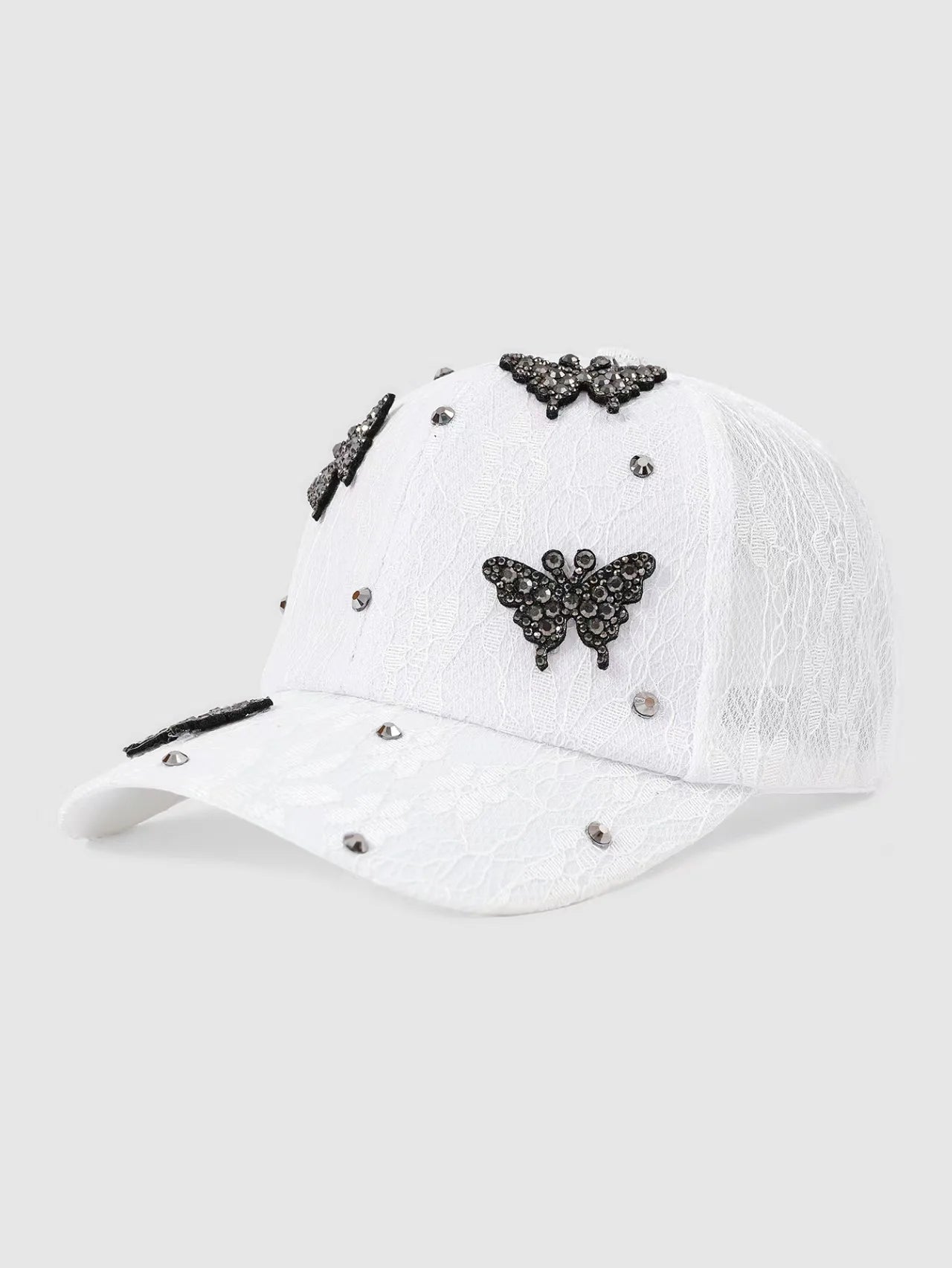 Lace Rhinestone Baseball Cap Versatile Duckbill Cap
