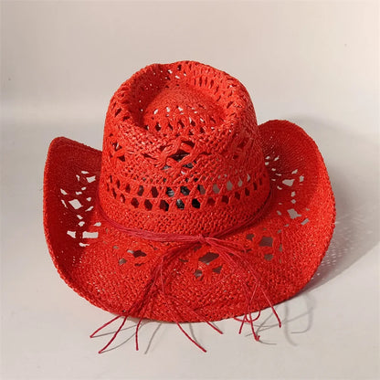Vintage Summer Beach Bohemian Straw Hat Shell Women Men