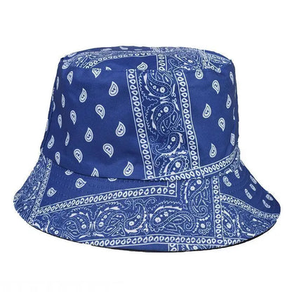 Fashion Men Fisherman Hat Summer New Paisley Design Double-sided Bucket Hat
