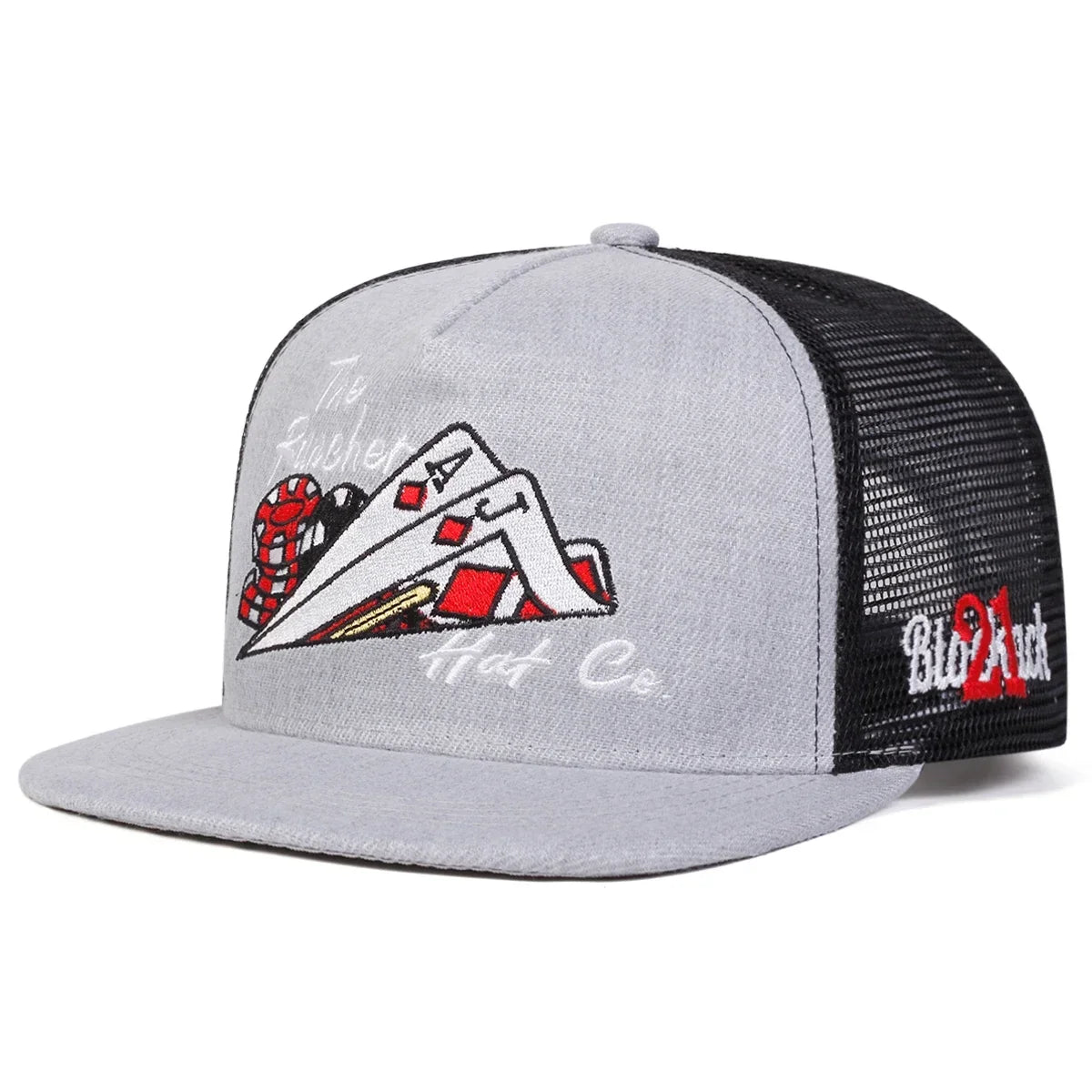 Unisex Poker Embroidery Hip Hop Net Hats Adjustable Casual Snapback Baseball Caps Outdoor Sunscreen Hat