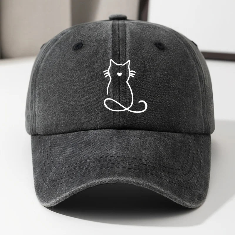 Cat Printed Baseball Cap Suitable For Outdoor Travel