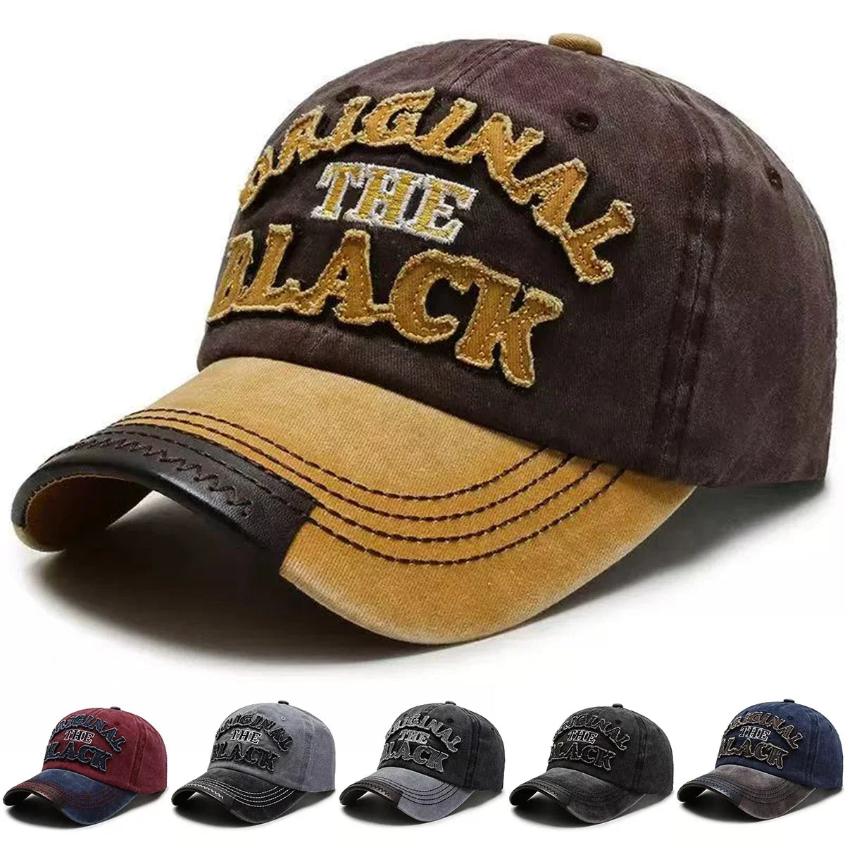 Water Wash Embroidery Baseball Caps