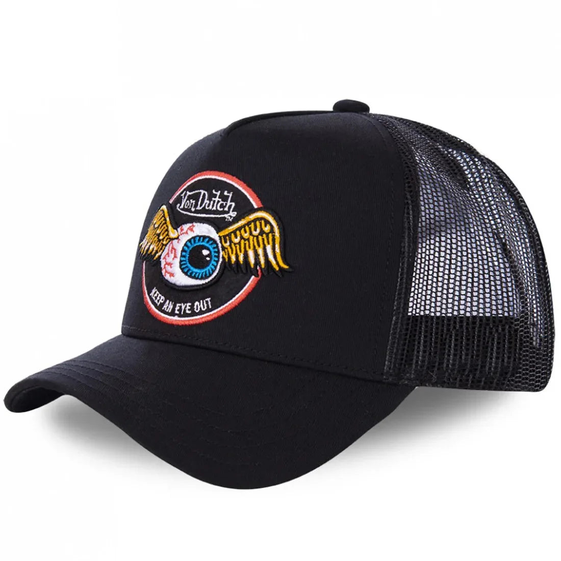 Von Dutch Letter Embroidered Mesh Baseball Hat
