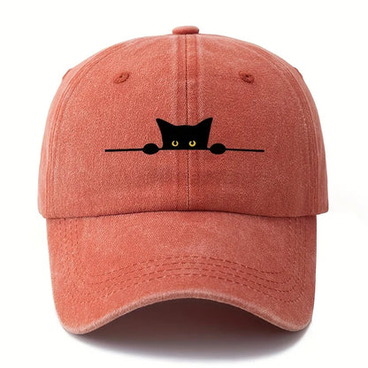 Retro Cartoon Cat Printed Baseball Cap for Men and Women Outdoor Activities