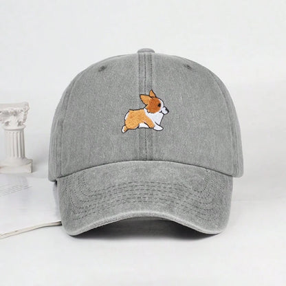 Cute Corgi Embroidered Baseball Cap for Men and Women