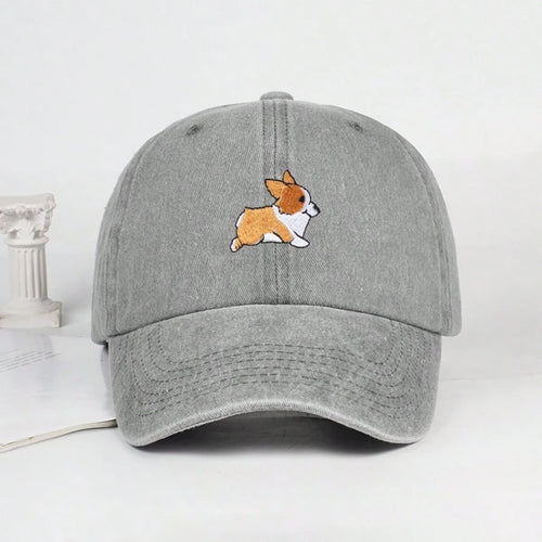 Cute Corgi Embroidered Baseball Cap for Men and Women