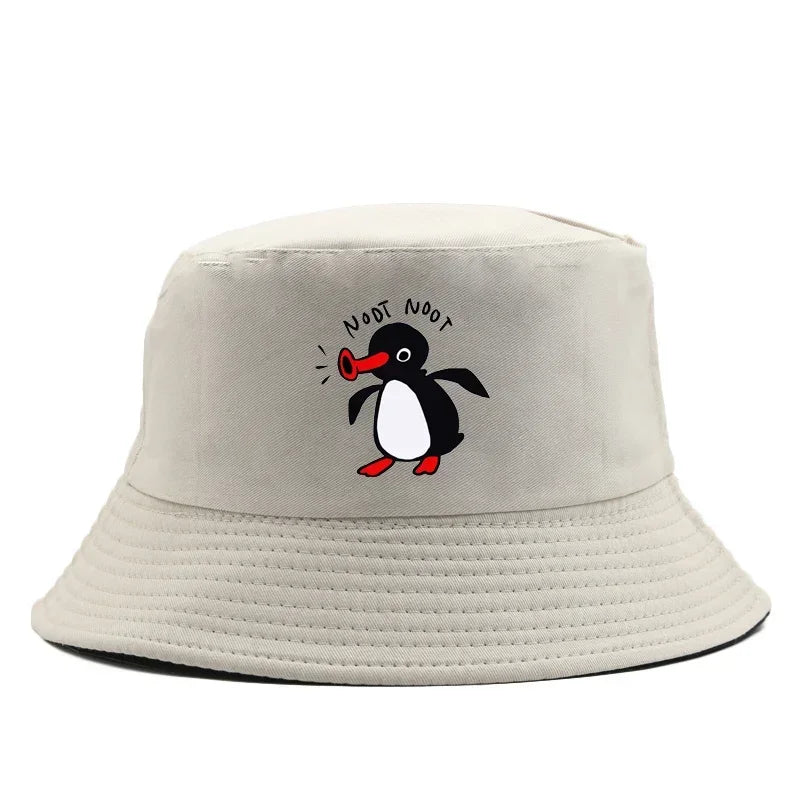 Summer Penguin Bucket Hat Reversible Bob Men Women Cotton