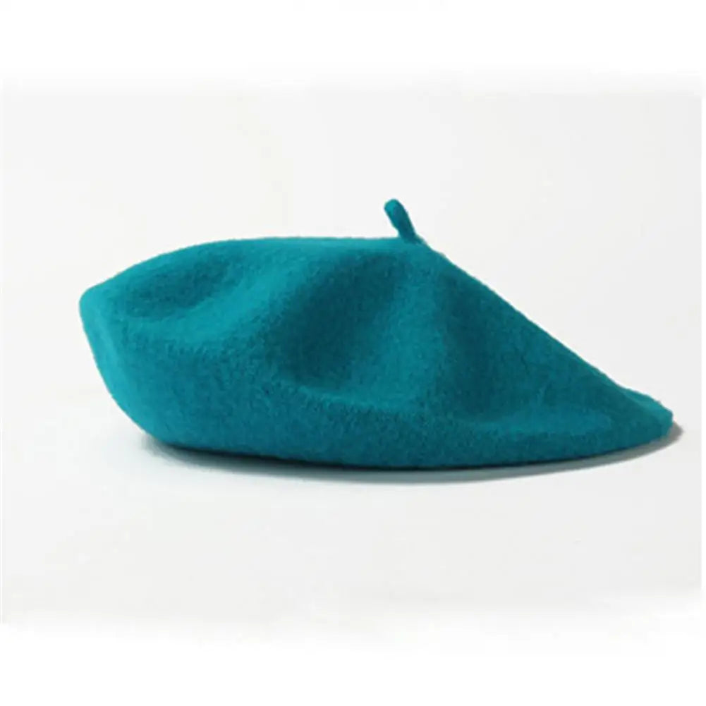 Multi-Color Wool Thick Berets Winter Autumn Artist French Retro Plain Painter Hat