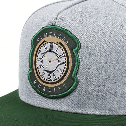 New Flat Edge Hat Watch Embroidered Street Hip Hop Hat Outdoor Sunshade Hat Daily Casual Hat Unisex