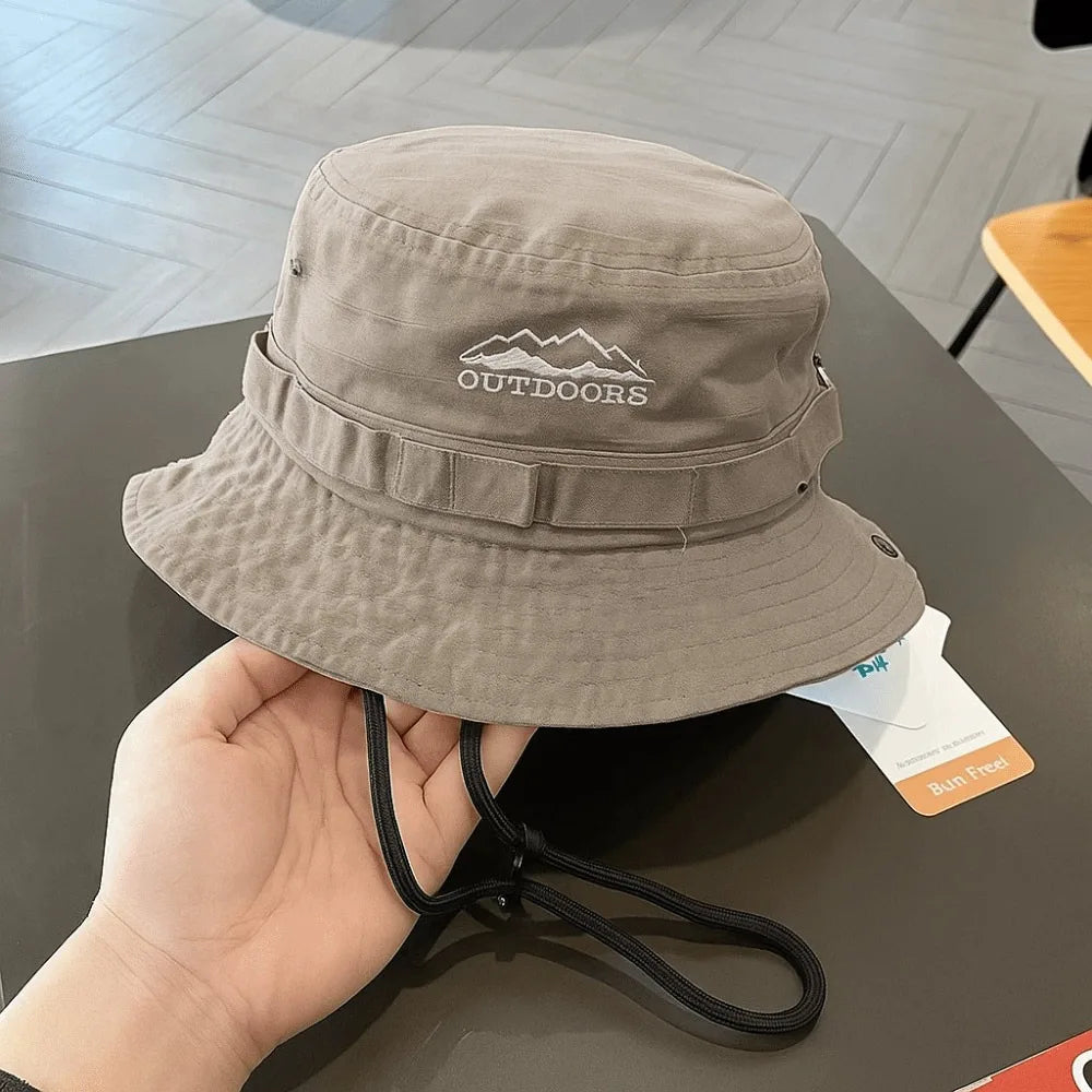 Fashion Mountain Range Embroidery Fisherman Hat