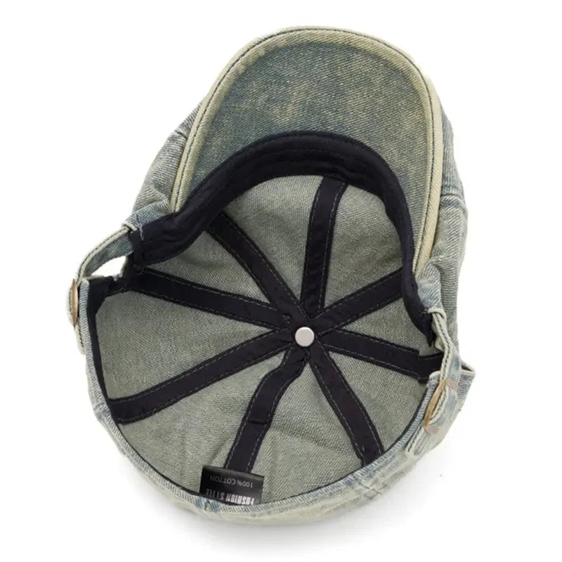 Spring And Autumn Cotton Solid Print Newsboy Caps
