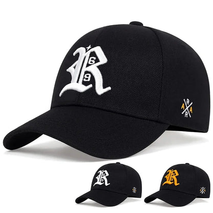 Unisex R Letter Side AR Embroidery Snapback Baseball Caps Spring Autumn