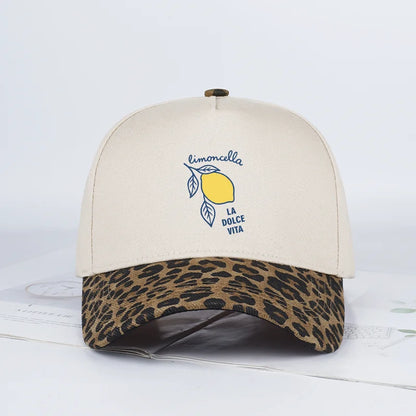 "Limoncello La Dolce Vita" Lemon Print Baseball Cap