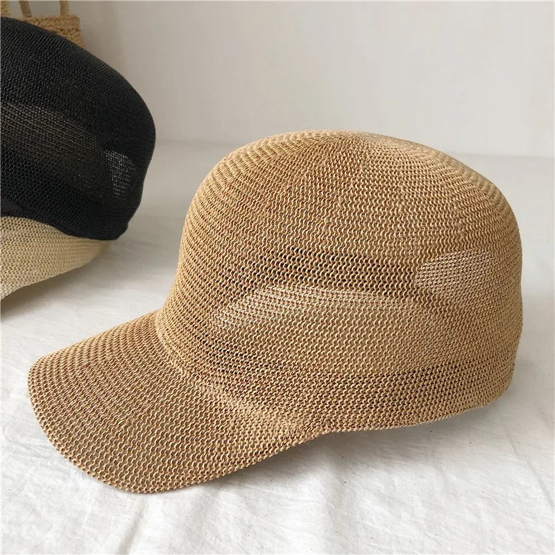 2026 Summer Breathable Straw Baseball Caps Women Outdoor
