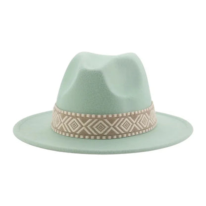 Panama Hat Western Cowboy Hats For Women Solid Big Brim Casual Fedoras Men Women