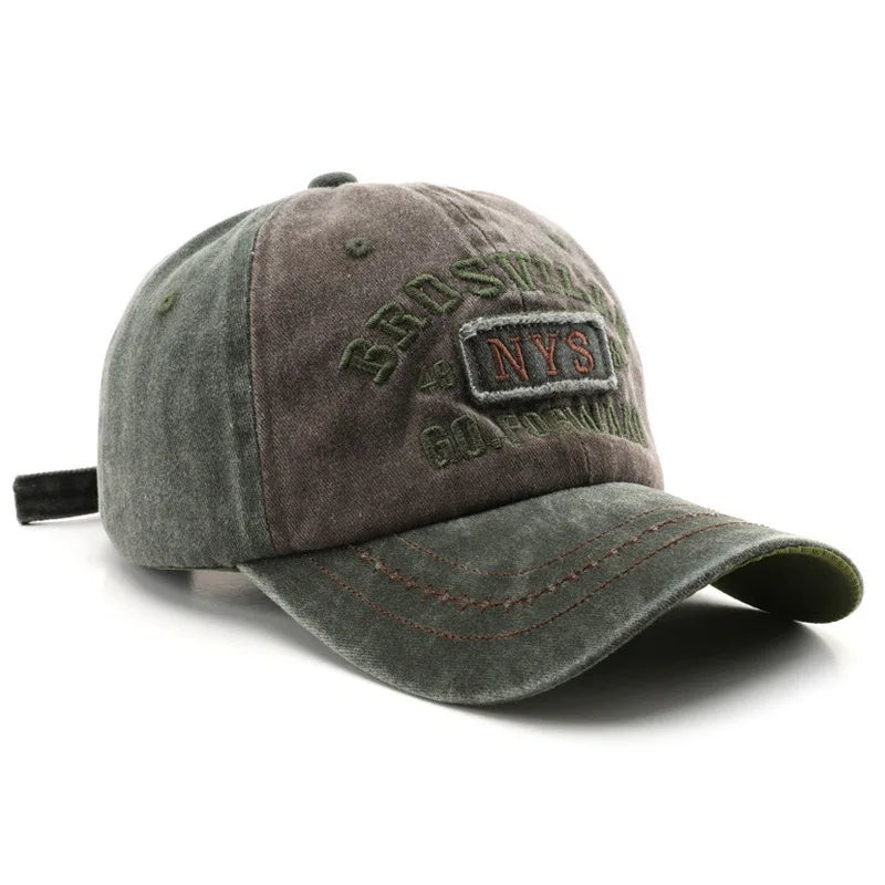 New Yỏk Washed Cotton Cap For Men Women