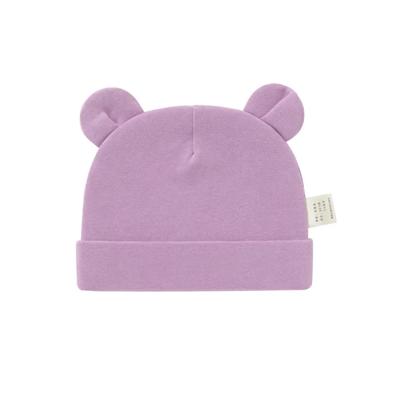 Organic Cotton Newborn Beanie Hat Baby Cap Breathable For 0-6M Infants