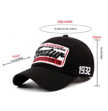 Letter Embroidery Baseball Caps For Men Women