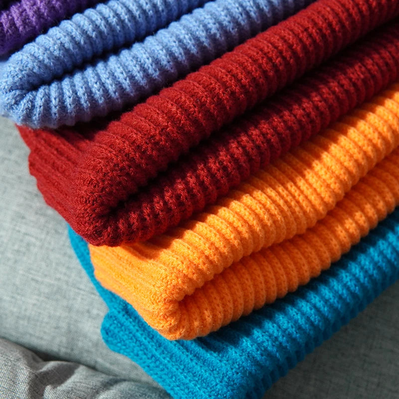 Unisex Solid Color Warm Knitted Beanies For Women Men Winter Autumn