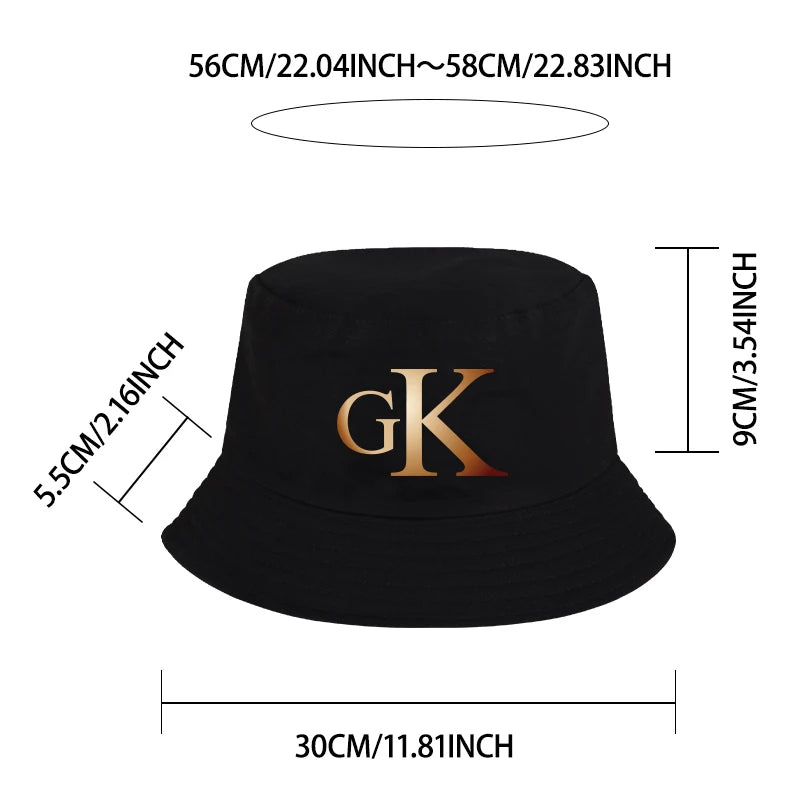 Retro GK Lettered Fisherman's Hat - Unisex Sun Hat Bucket Hats