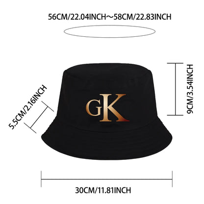 Retro GK Lettered Fisherman's Hat - Unisex Sun Hat Bucket Hats