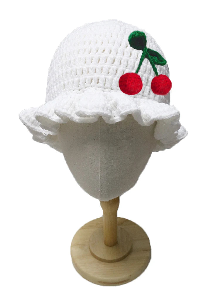 Solid Color Hand Knitted Knit Hat In Bohemian Style With Hollowed Out