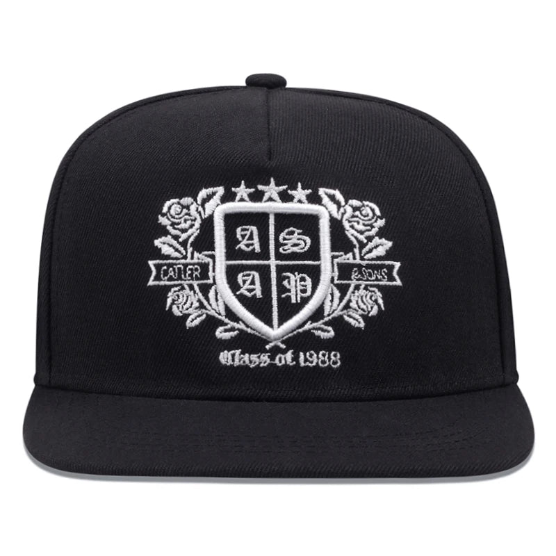 Fashion New Flat Edge Hat Rose Letter Embroidered Baseball Hat Daily Sunshade Hat Unisex Hip Hop Hat