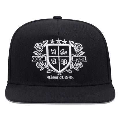 Fashion New Flat Edge Hat Rose Letter Embroidered Baseball Hat Daily Sunshade Hat Unisex Hip Hop Hat