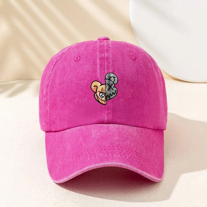 Fashionable Printed Violent Bear Washed Baseball Cap