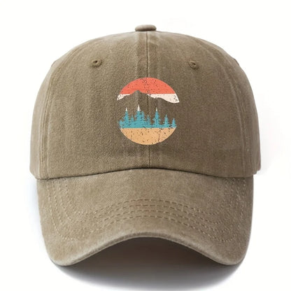 Mountain Sunset Printed Baseball Hat for Men and Women Suitable for Camping, Hiking, Leisure