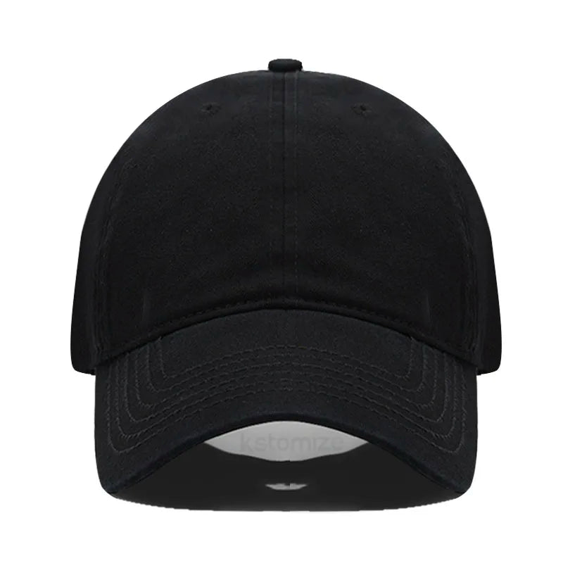 Custom Text Logo Embroidery Vintage Washed Cotton Baseball Cap