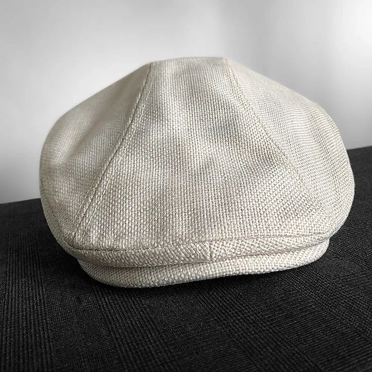 Summer Linen Solid Large Size Berets Big Head Newsboy Caps