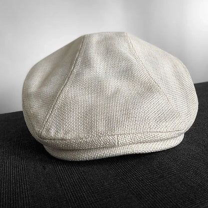 Summer Linen Solid Large Size Berets Big Head Newsboy Caps