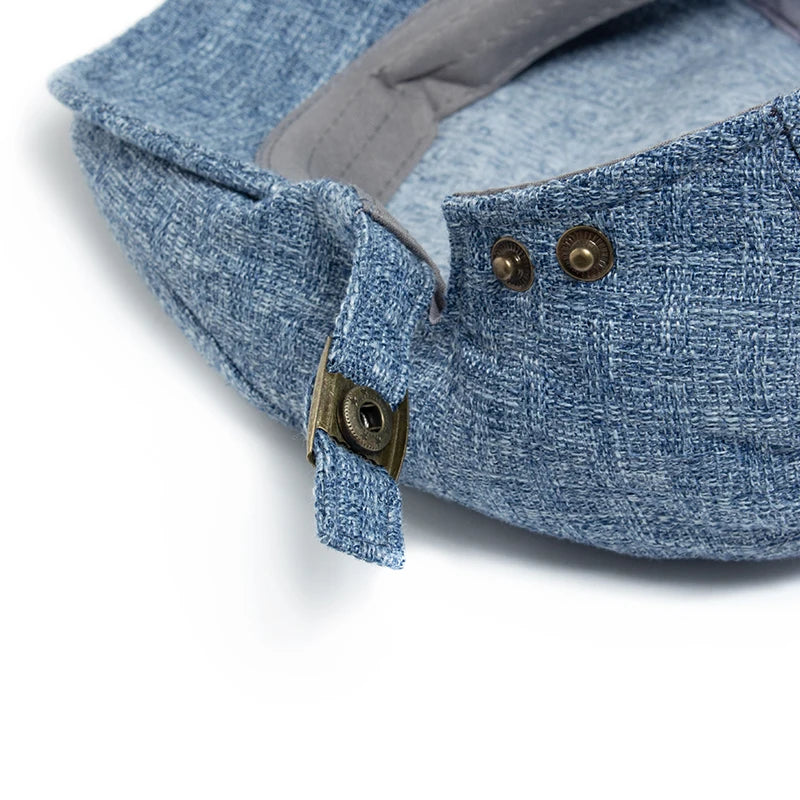 New Summer Thin Double Breasted Beret Fashion Men Vintage Visor Flat Cap