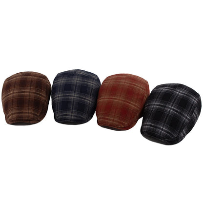 Plaid Herringbone Thin Beret Summer Men Women‘s Vintage Casual Flat Hat