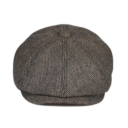 Men Street Bonnet 55% Wool Beret Sheepskin Camel/Grey Male Thin Hats