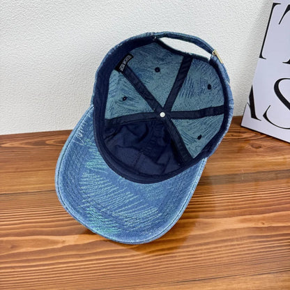 Soft Top Distressed Baseball Cap with Holes, Unisex Washed Vintage Sun Hat