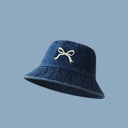 Ladies' Sun Hats Bow Simple Harajuku Fashionable Versatile Cowboy Bucket Hats
