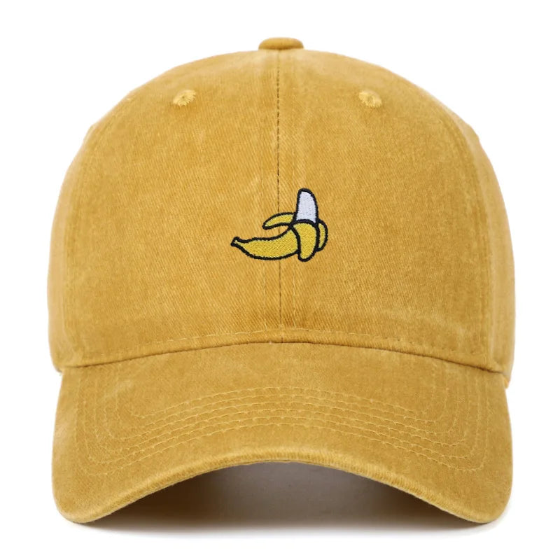 Banana Embroidered Baseball Hats for Men and Women