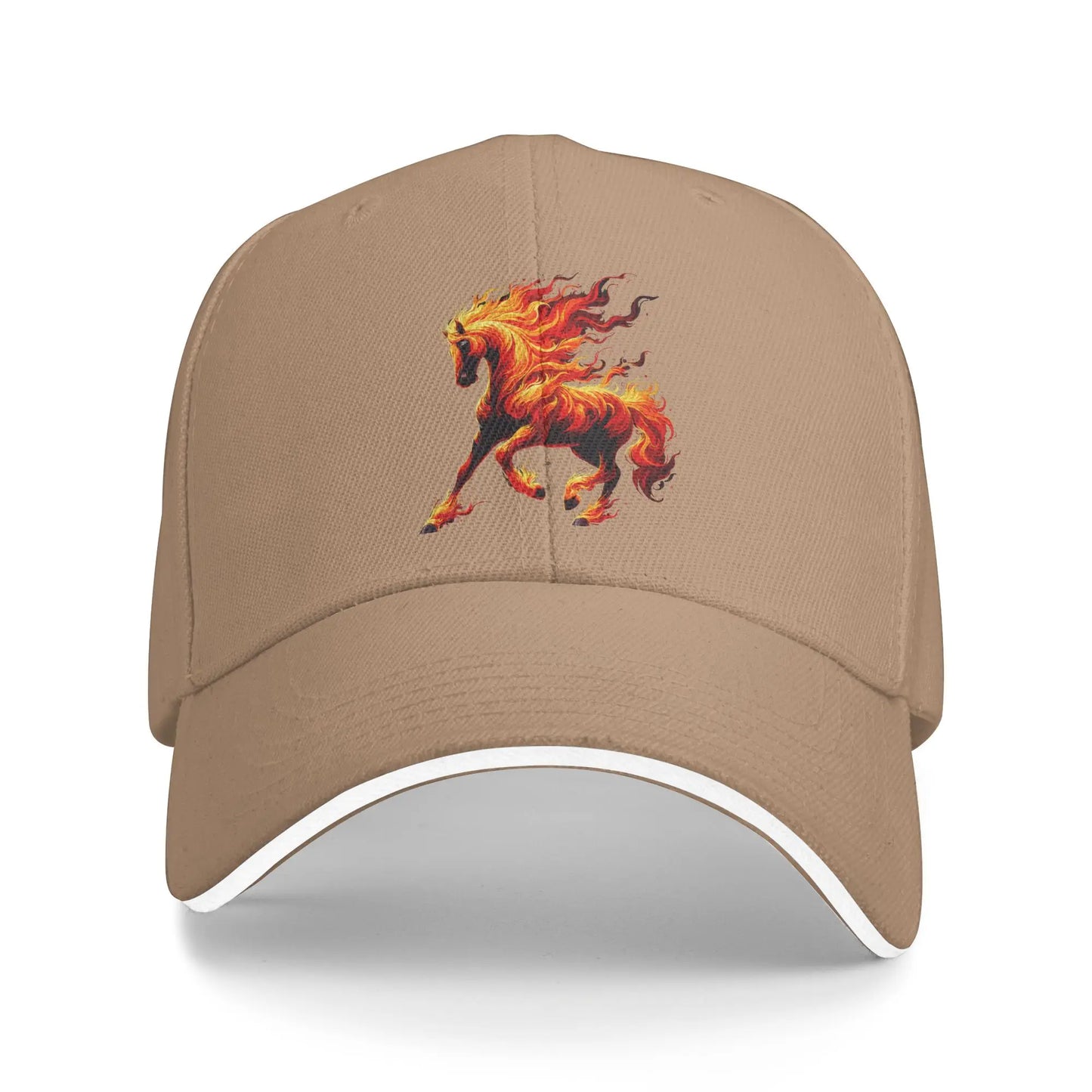 Fire Horse Animal Horse Baseball Cap Unisex-Teens Custom Trucker Hat