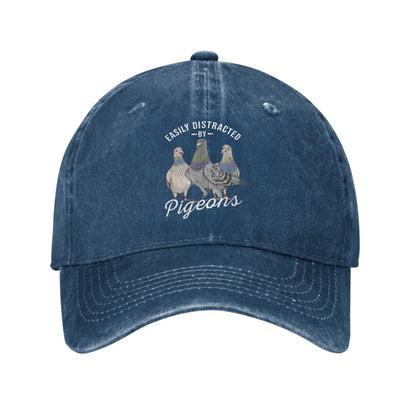 Easily Distracted By Pigeons Pigeon Lover Sun Baseball Cap
