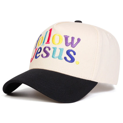 Unisex Follow Jesus Letter Embroidery Baseball Caps Spring and Autumn