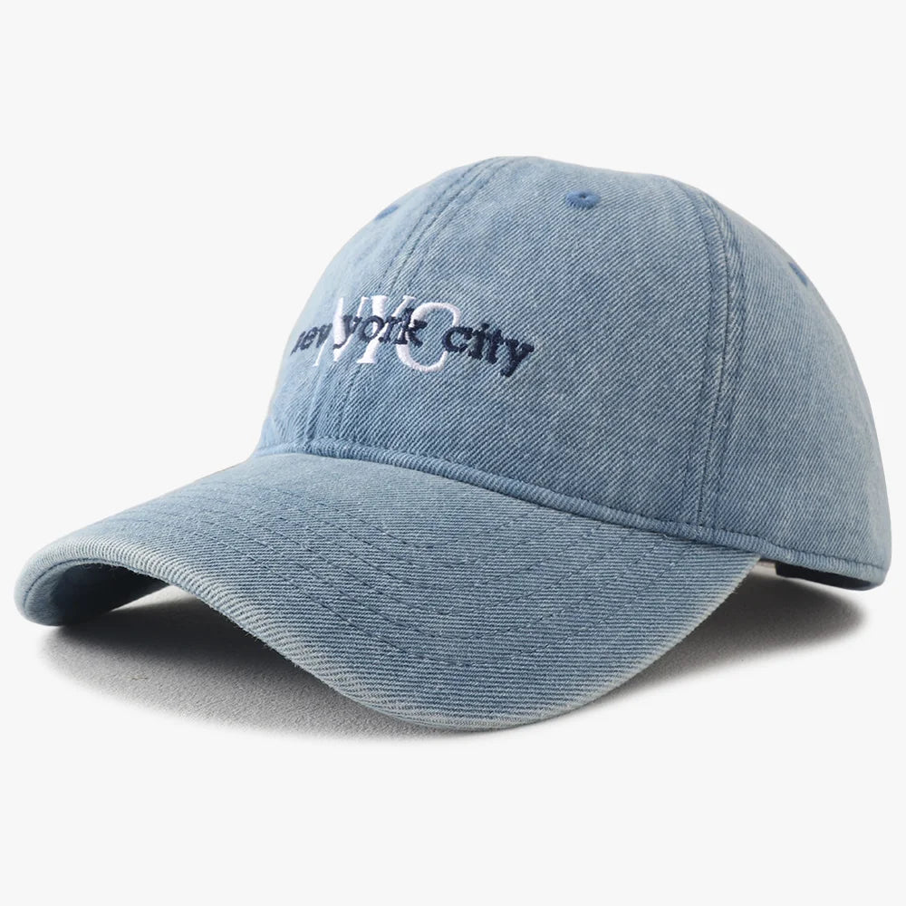 Unisex NYC Letter Embroidery Denim Baseball Cap