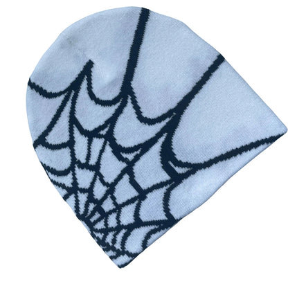 Spider Web Design Knit Beanie Hat Unisex Warm Skullies For Cold Weather Outdoor