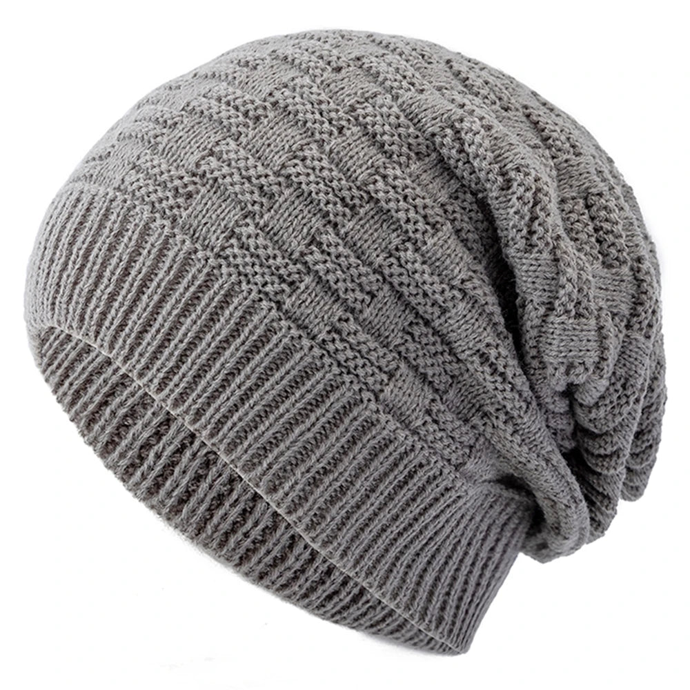 Unisex Slouchy Winter Hat Long Size Knitted Hat Casual Beanies For Men & Women