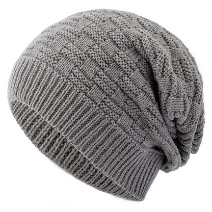 Unisex Slouchy Winter Hat Long Size Knitted Hat Casual Beanies For Men & Women