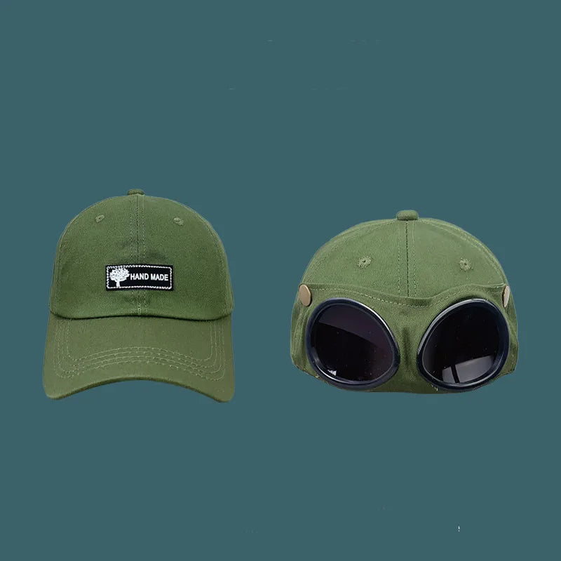 Unisex Summer Baseball Caps With Glasses Aviator Hat